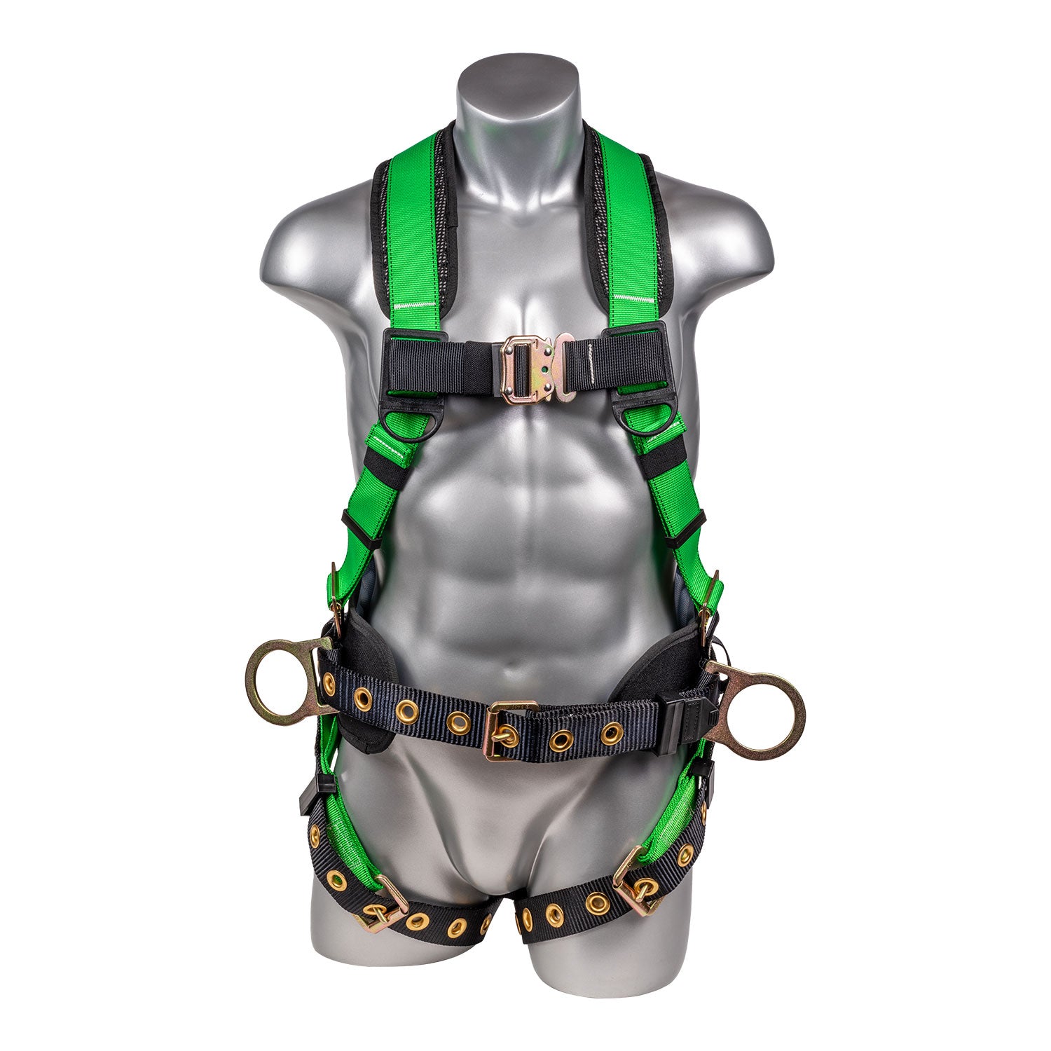 Hammerhead™ Series Harness 5pt., Padded Back, QCB Chest, Tongue & Buckle Leg Straps, SRL Back Plate, Positioning Belt with Si