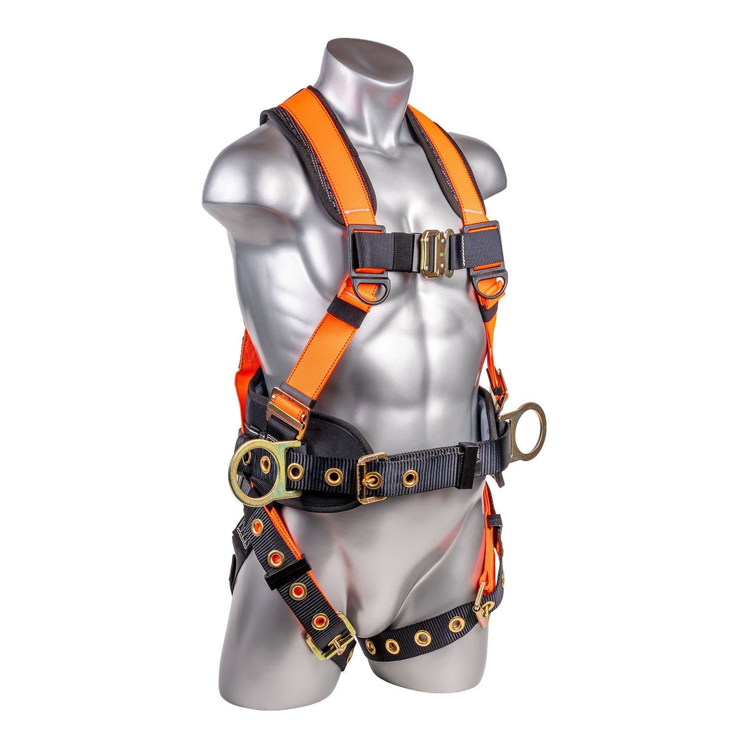 Hammerhead™-Series-Harness-5pt.,-Padded--Back,-QCB-Chest,-Tongue-&-Buckle-Leg--Straps,-SRL-Back-Plate,-Positioning-Belt-with--Side-D-Rings