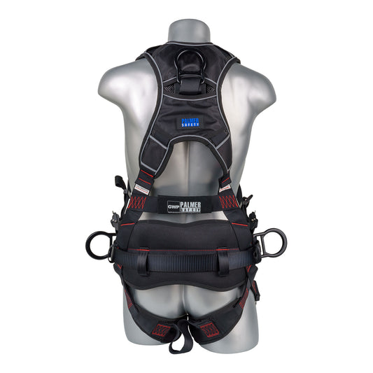 Akula™ Series Harness 5pt., Padded Back/Legs, QCB, SRL  Back Plate, Positioning Belt with Side D-Rings, Black — view 2