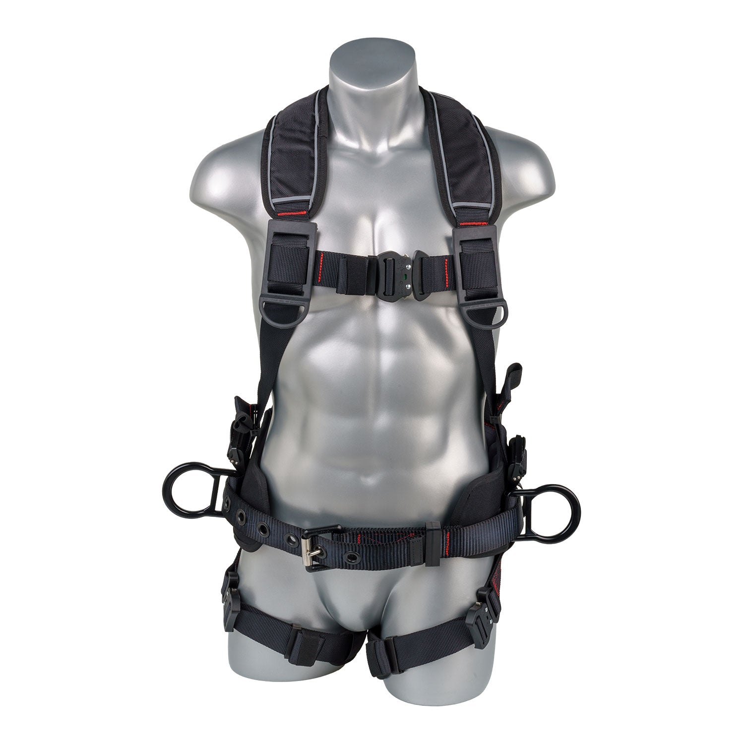 Akula™-Series-Harness-5pt.,-Padded-Back/Legs,-QCB,-SRL--Back-Plate,-Positioning-Belt-with-Side-D-Rings,-Black