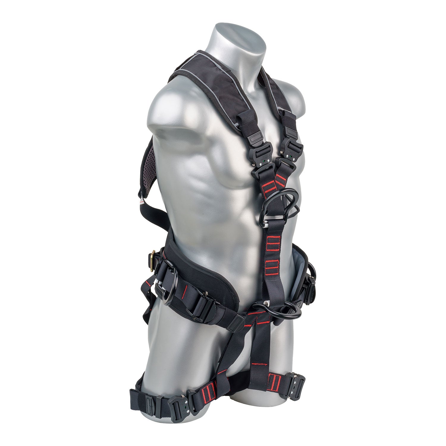 Akula™-Series-Harness-5pt.,-Padded-Back/Legs,-QCB,-Positioning-Belt-Side-D-Rings,-Back-and-Dual-Front-D-Rings,-Black