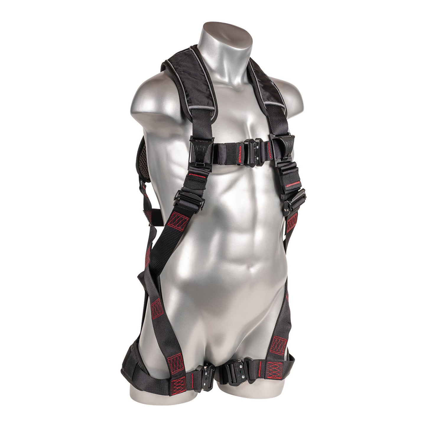 Akula™ Series Harness 5pt., Padded Back/H-Style Legs, QCB, SRL Back Plate, Black