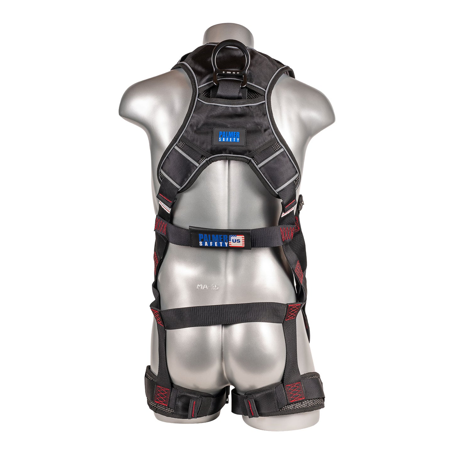 Akula™ Series Harness 5pt., Padded Back/H-Style Legs, QCB, SRL Back Plate, Black