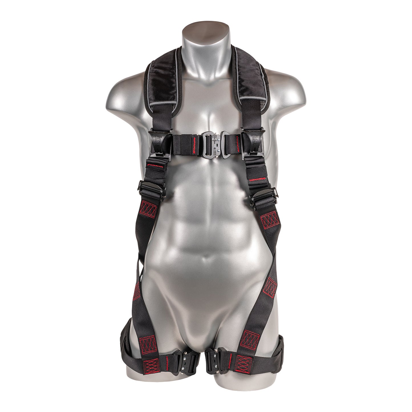 Akula™ Series Harness 5pt., Padded Back/H-Style Legs, QCB, SRL Back Plate, Black