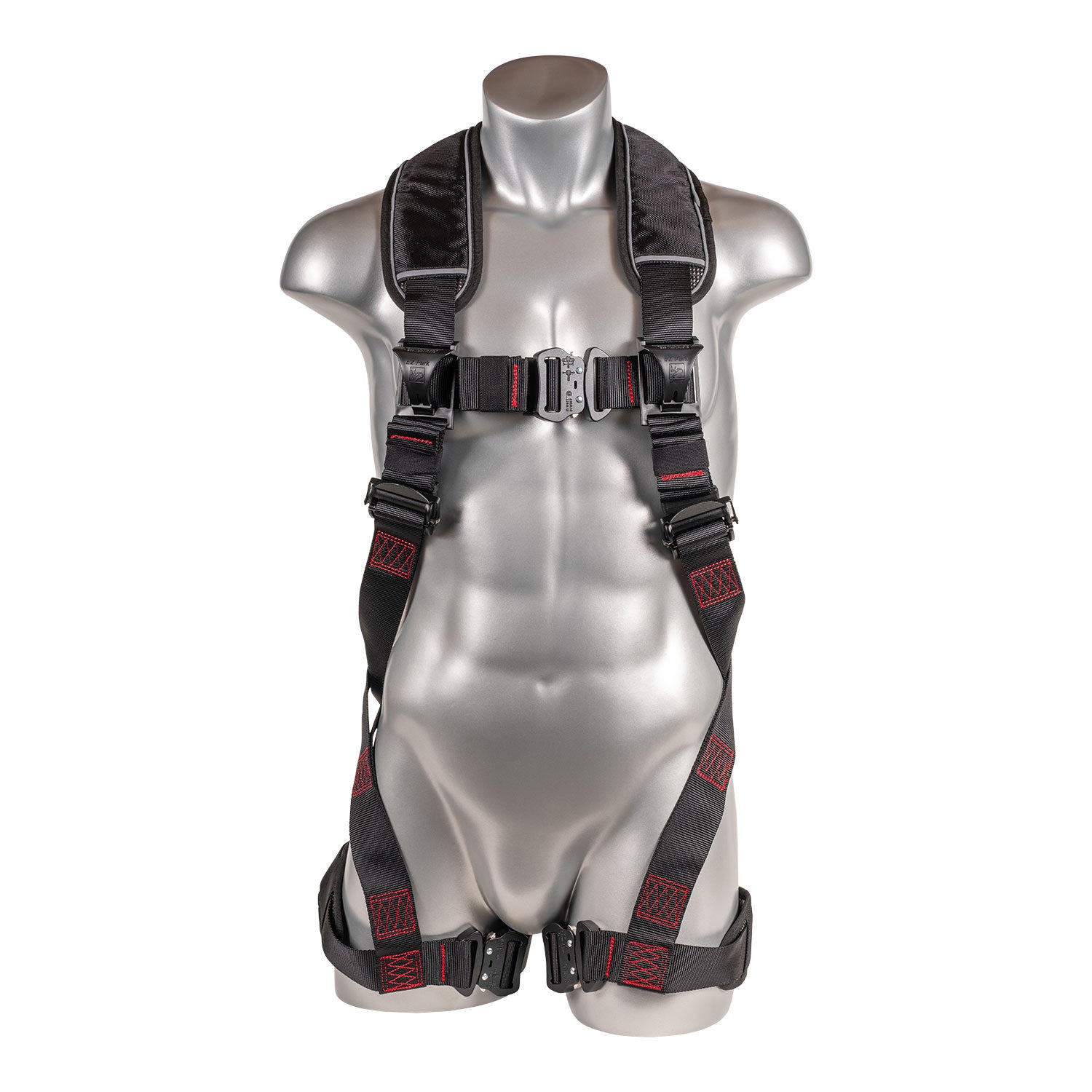 Akula™ Series Harness 5pt., Padded Back/H-Style Legs, QCB, SRL Back Plate, Black