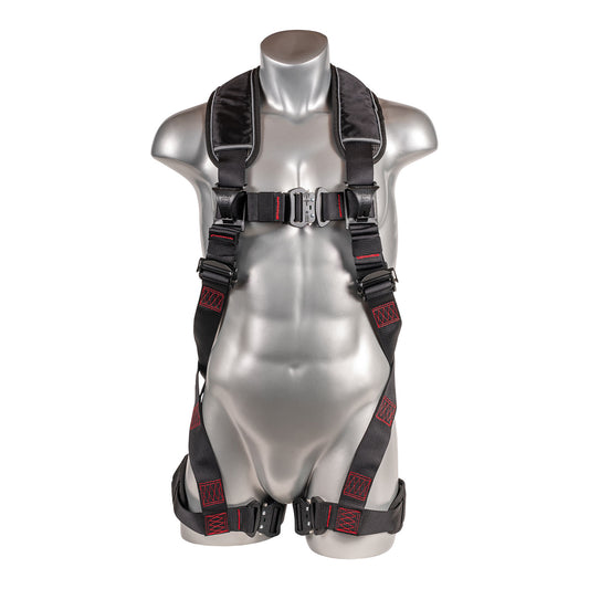 Akula™ Series Harness 5pt., Padded Back/H-Style Legs, QCB, SRL Back Plate, Black