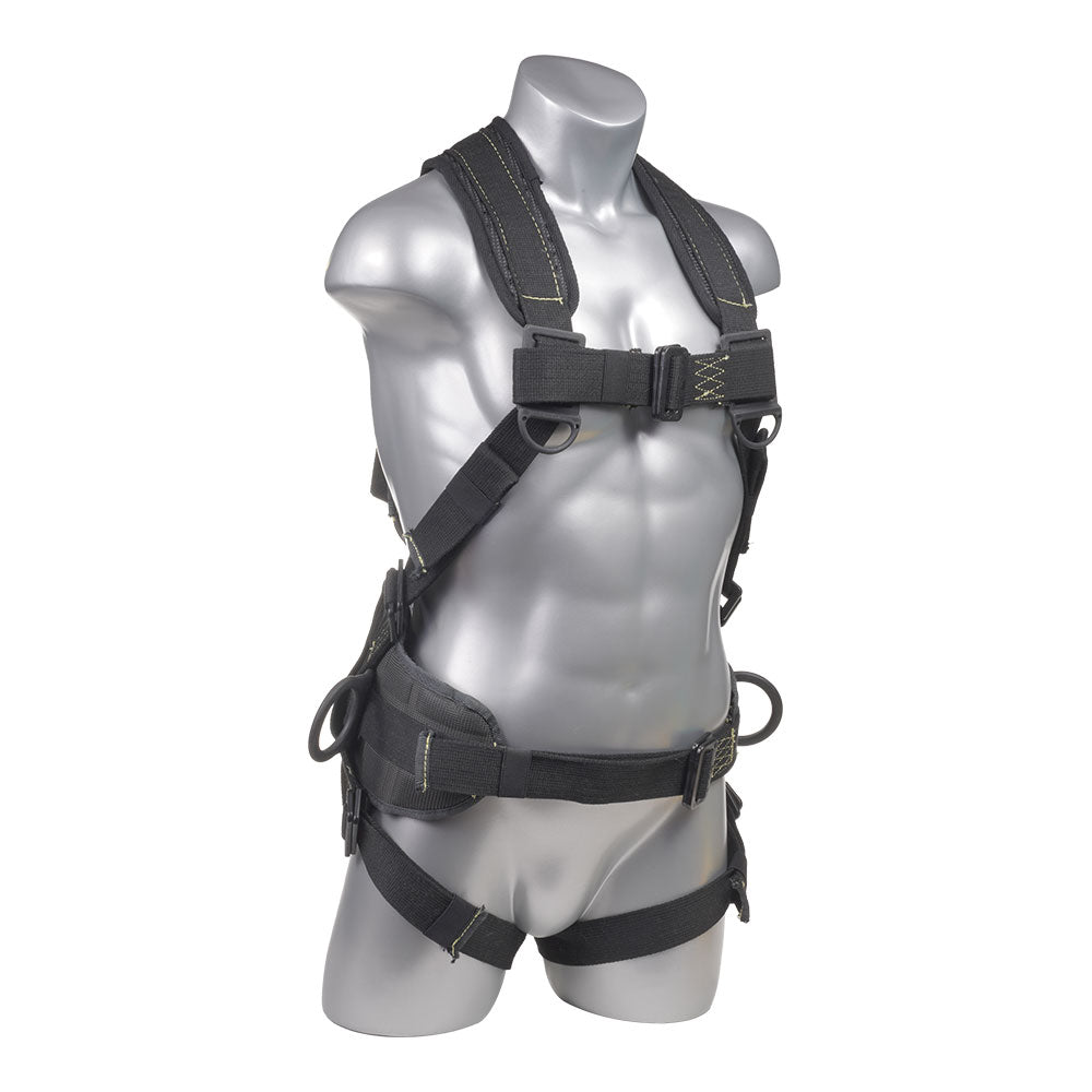 Stingray™-Series-Harness-5pt.,-FR-Dielectric,-Back-D-Ring,-Shoulder-And-Waist-Pads,-Positioning-Belt-with-Side-D-Rings,-Black