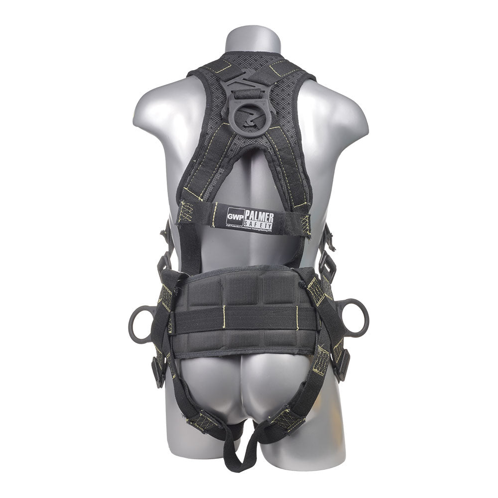 Stingray™ Series Harness 5pt., FR Dielectric, Back D-Ring, Shoulder And Waist Pads, Positioning Belt with Side D-Rings, Black