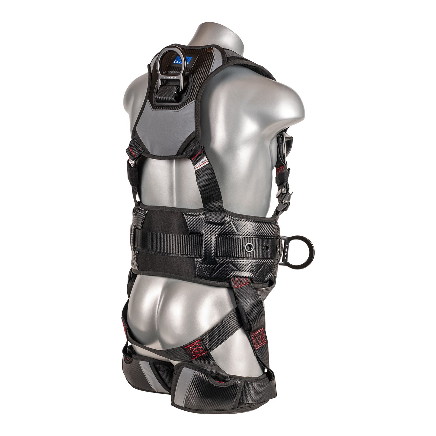 G-Series 5pt. Harness, QCB, Padded Back and Legs, Back D-Ring, Front D-Ring, Side D-Rings with Positioning Belt, Black Color.
