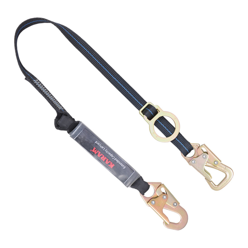 Lanyard 6 ft. Single Leg, Tie-Back, Shock-Sorb, 3/4 in. Hook