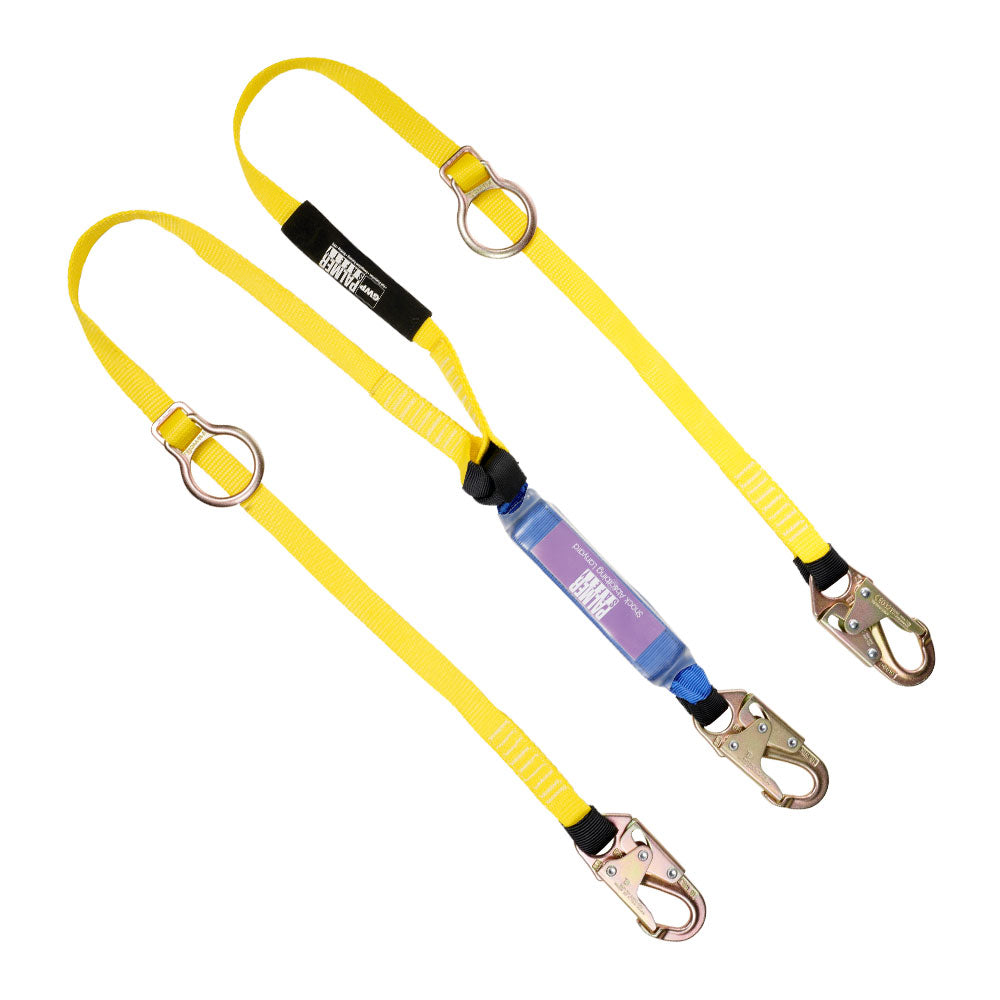 Lanyard-6-ft.-Tie-Back,-Shock-Absorber,-Small-Hook,-Double-Leg.