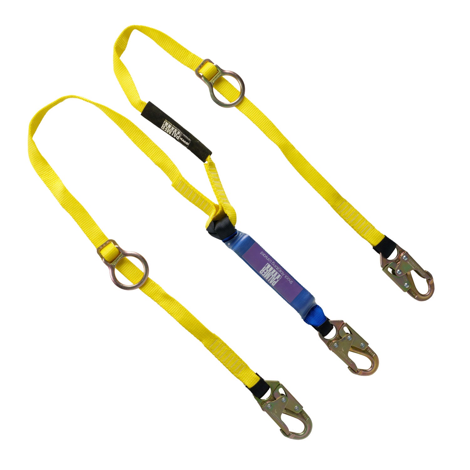 Lanyard-6-ft.-Double-Leg,-Tie-Back,-Shock-Absorbing,-3/4-in.-Hook