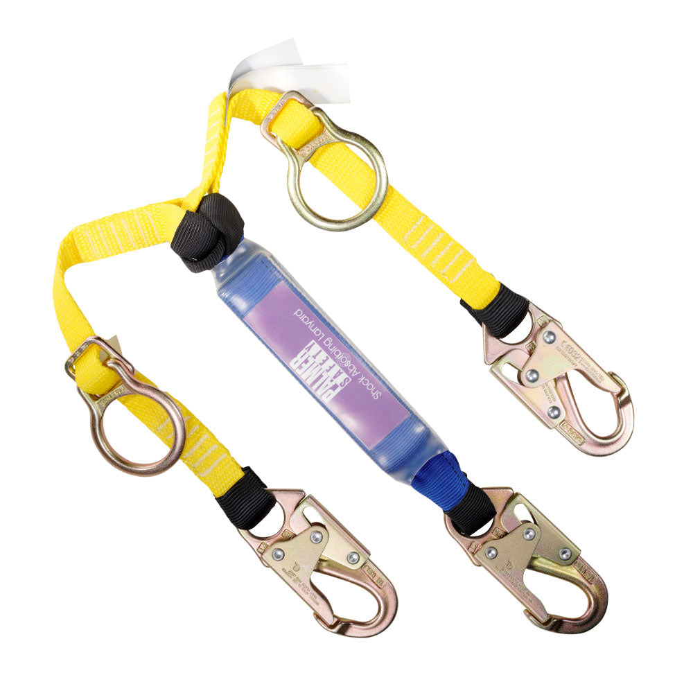 Lanyard 3 ft. Double Leg, Tie-Back, Shock Absorber, 3/4 in. Hook