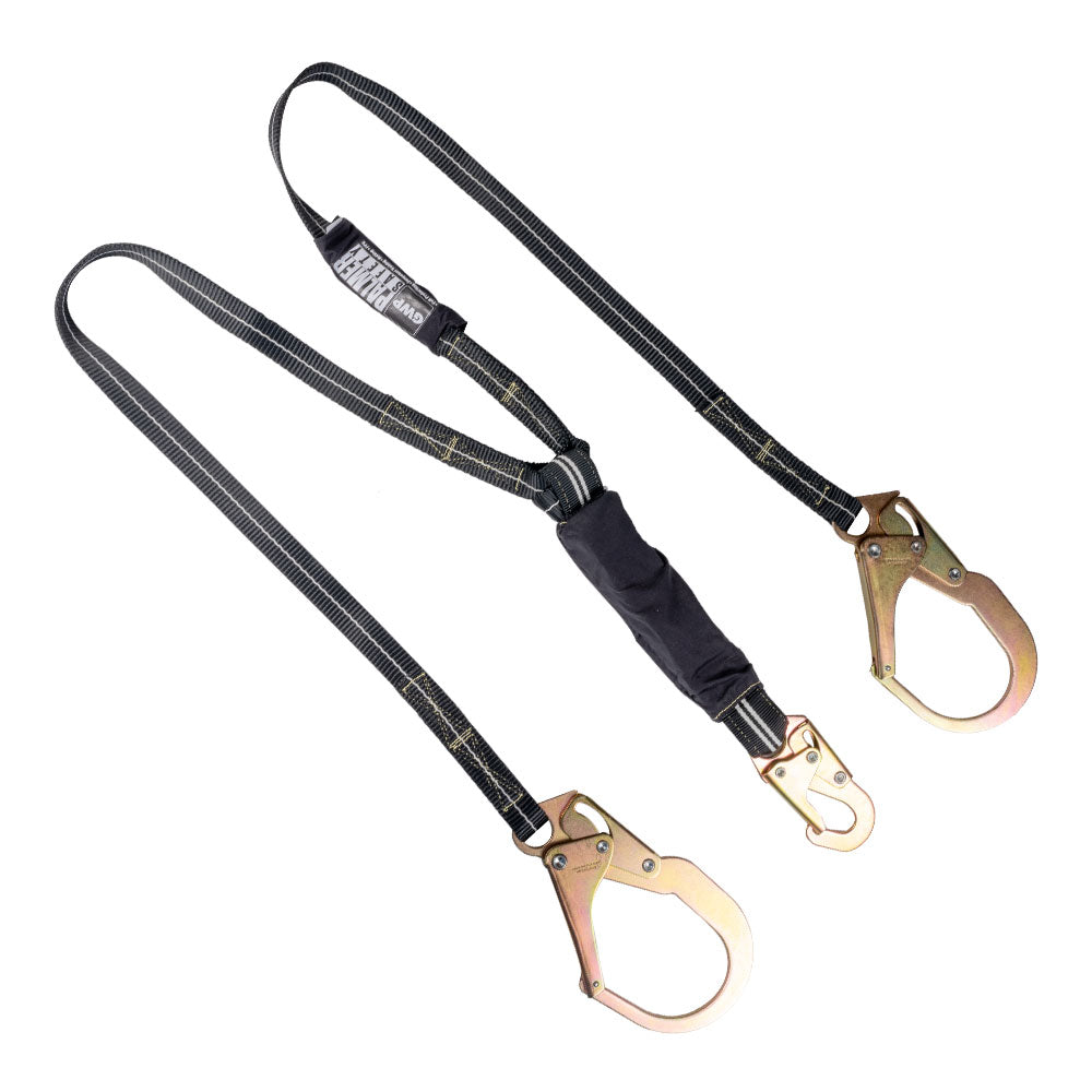 Lanyard 6 ft. Double Leg, FR, Shock Absorber, 2-1/4 in. Rebar Hooks