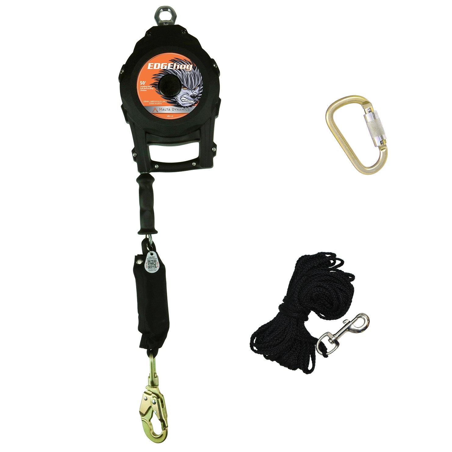 20’,-30’-&-50’-EDGEHOG-SRL-W/-SNAP-HOOK,-CLASS-2