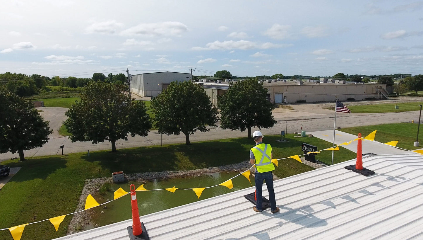 105' Perimeter Warning Flags, OSHA Compliant