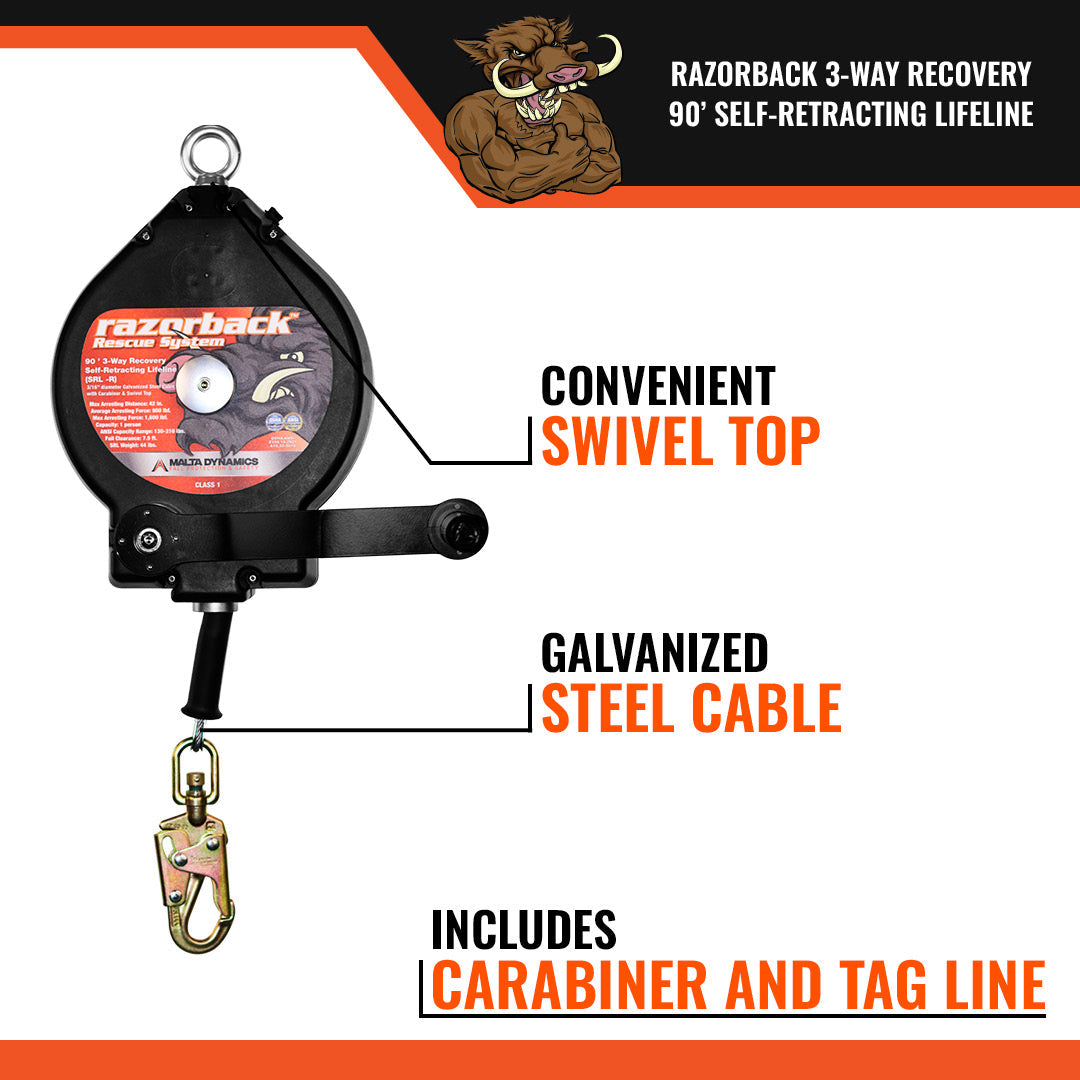 100’-Razorback-3-Way-Recovery-SRL-With-Snap-Hook,-Class-SRL-R