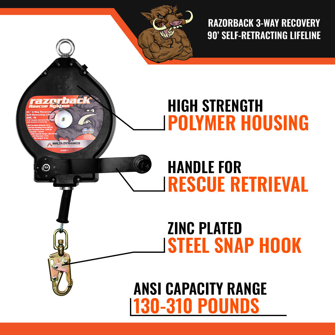 100’-Razorback-3-Way-Recovery-SRL-With-Snap-Hook,-Class-SRL-R
