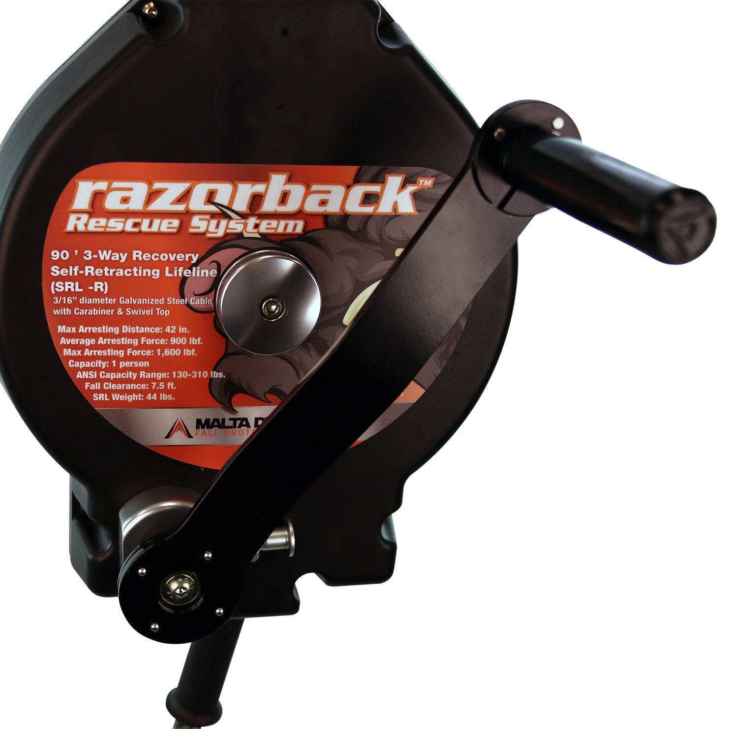 100’-Razorback-3-Way-Recovery-SRL-With-Snap-Hook,-Class-SRL-R