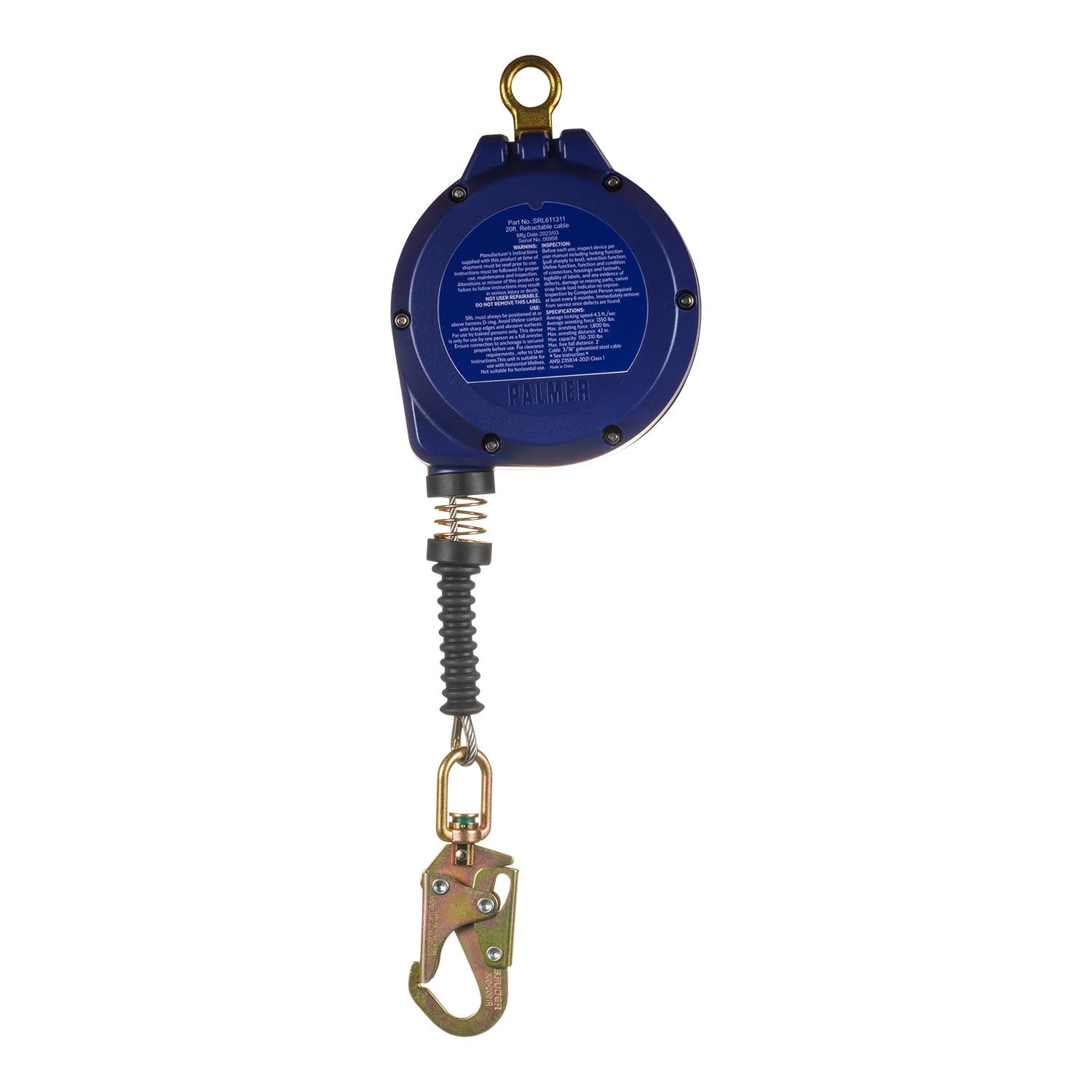 BEAST™-Series-20’-SRL-Galvanized-Cable-with-Small-Hook