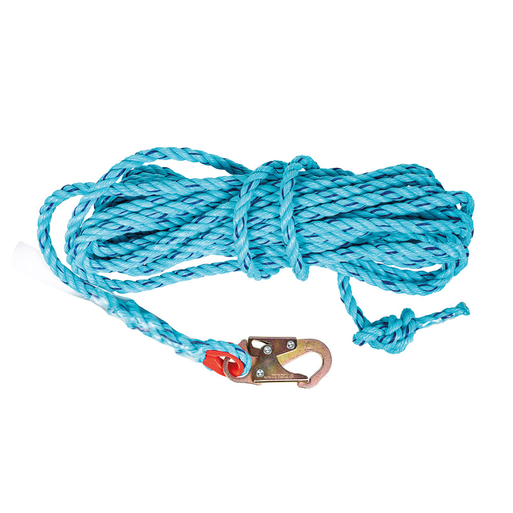 Vertical Rope Lifeline, 50 ft., 5/8 in. Polysteel, Hook One End