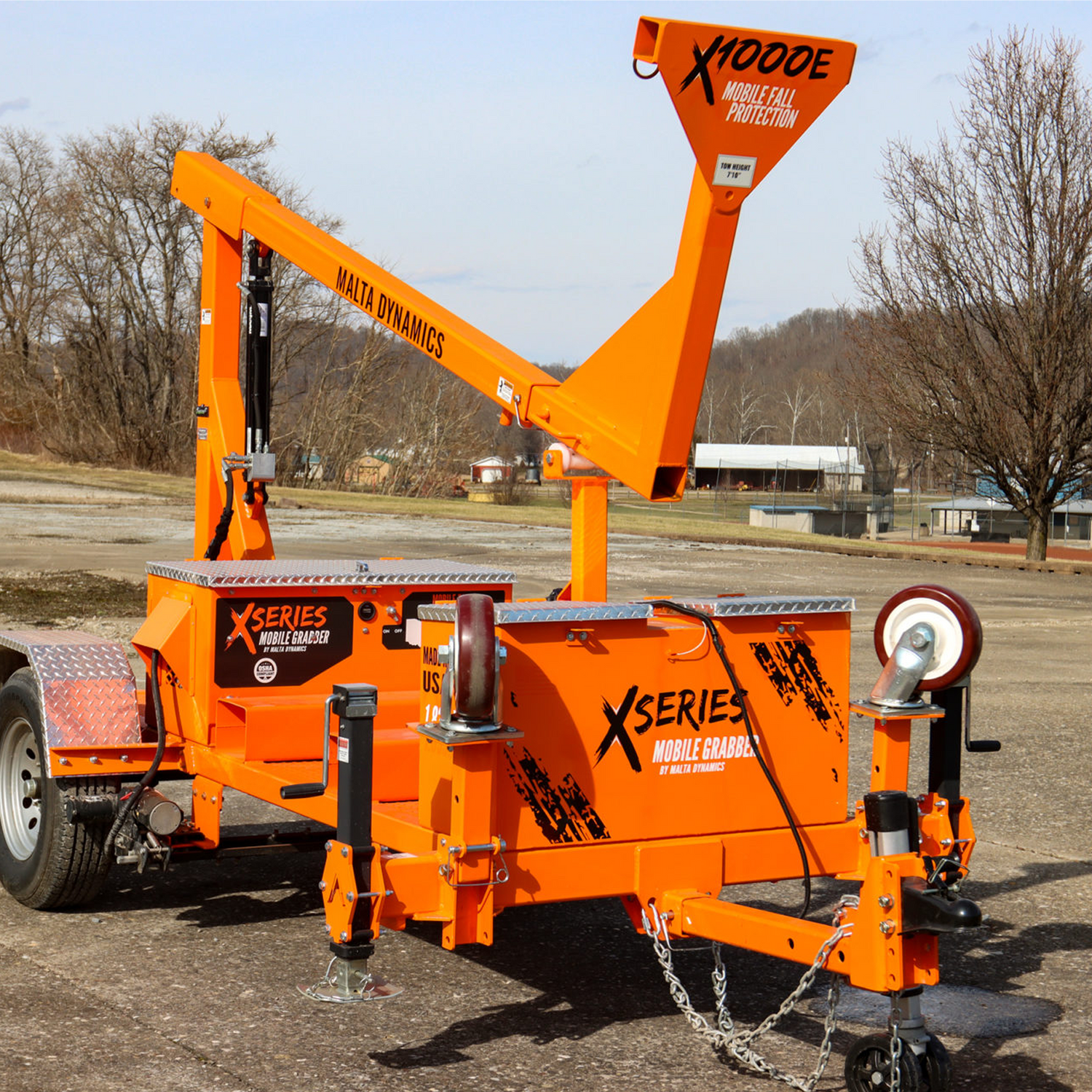 Malta Dynamics X1000E electric mobile fall protection grabber overhead anchor system
